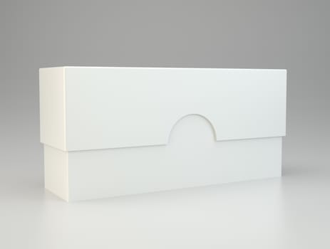 Blank box on gray background with reflection. 3d rendering