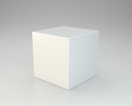 Blank box on gray background. 3d rendering
