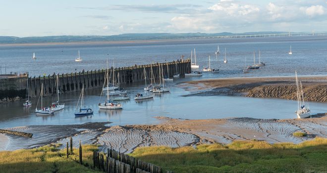 crowds of holiday yachts wait to lock in at Portishead marina