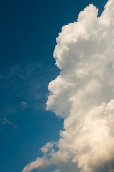 Clear blue sky with clouds with blank space.