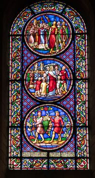 a stained glass window in Ely cathedral