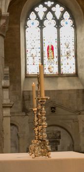 candlabra on a church altar