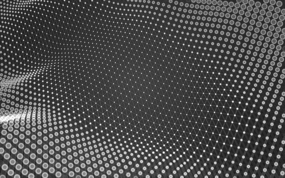 Abstract polygonal space low poly dark background with connecting dots and lines. Connection structure. 3d rendering