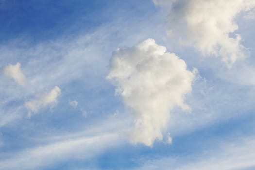 Cloud on the sky with heart shape.