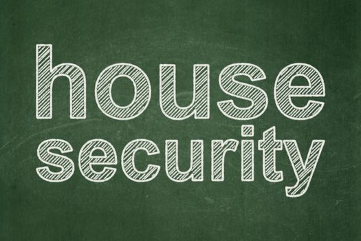 Security concept: text House Security on Green chalkboard background