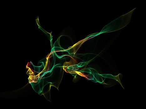 Dark abstract background with a glowing abstract waves, abstract background