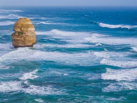 Rock islands along Australian coastline. Tourist attraction and travel destination along Australian coastline, Victoria, Australia