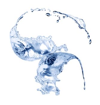 Nice abstract blue water splash on white background