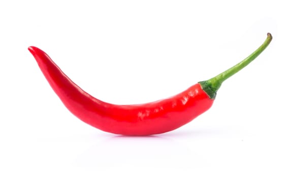 Red hot chilli pepper on white background, raw material for make cooking
