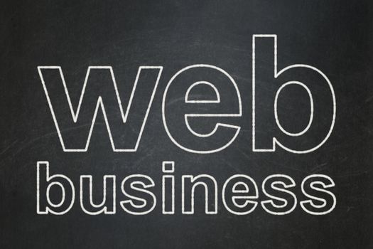 Web development concept: text Web Business on Black chalkboard background