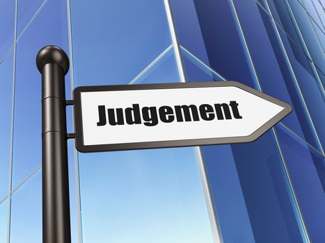 Law concept: sign Judgement on Building background, 3D rendering