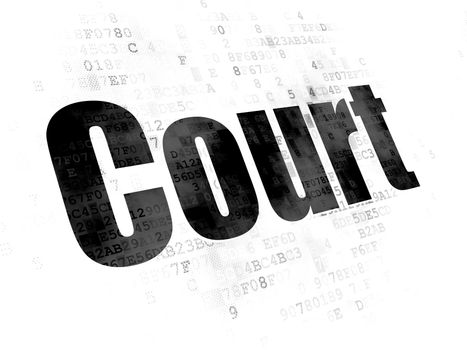 Law concept: Pixelated black text Court on Digital background