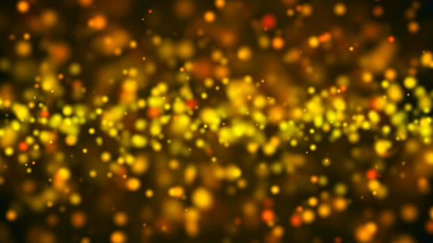 Gold bokeh abstract background defocused lights. 3d rendering.