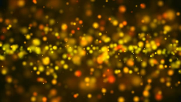 Gold bokeh abstract background defocused lights. 3d rendering.