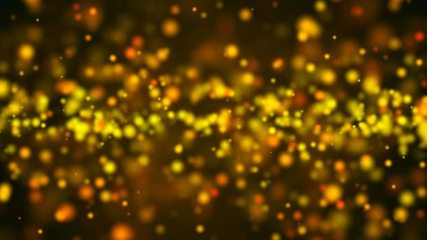 Gold bokeh abstract background defocused lights. 3d rendering.