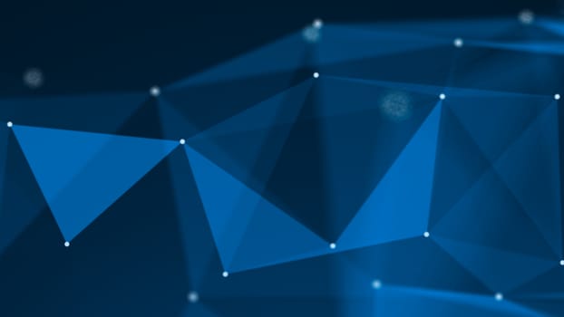 Abstract Polygonal Space Background with Connecting Dots and Lines. 3d rendering.