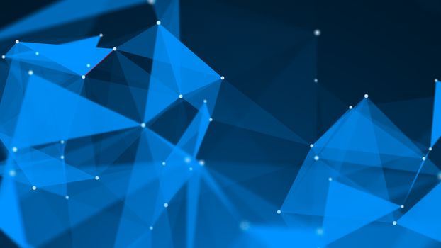 Abstract Polygonal Space Background with Connecting Dots and Lines. 3d rendering.