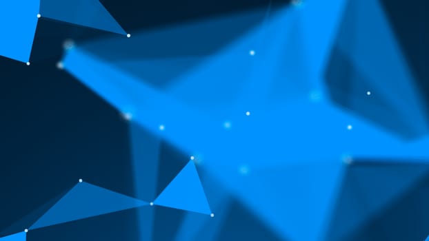 Abstract Polygonal Space Background with Connecting Dots and Lines. 3d rendering.