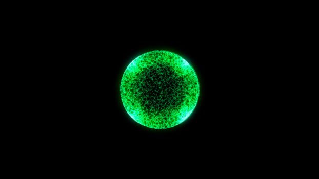 Abstract glow sphere. Digital illustration. 3d rendering