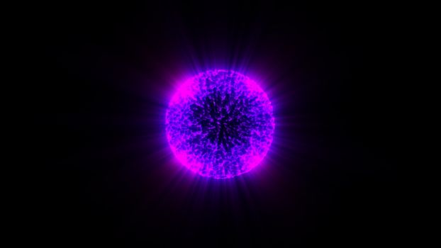 Abstract glow sphere. Digital illustration. 3d rendering
