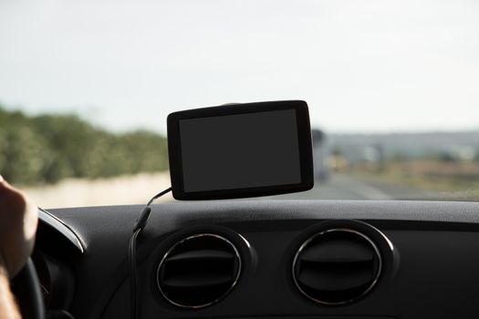 In the car with navigation device