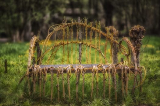 Bench made of natural materials