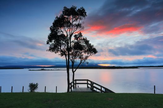 Dawn skies with soft cool hues over Mallacoota, Australia