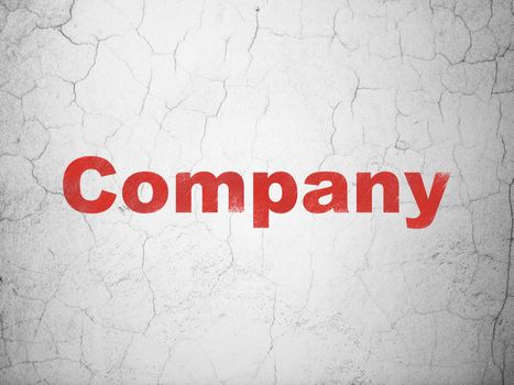 Finance concept: Red Company on textured concrete wall background