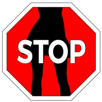 Concept sign to ban molestation against women