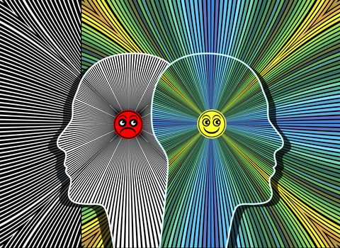 The power of a positive thinking charismatic person compared to a pessimistic one