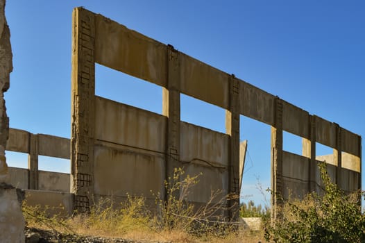 Ruin of an old factory in the countryside of Crete