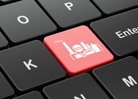 Manufacuring concept: computer keyboard with Oil And Gas Indusry icon on enter button background, 3D rendering