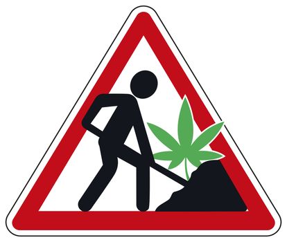 Humorous concept sign for cannabis farm or place to buy pot