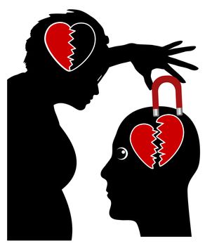 Concept illustration of emotional abuse in partnership