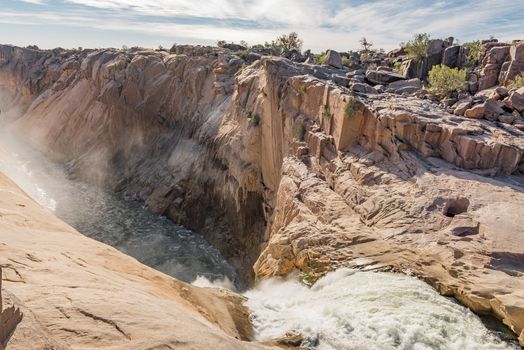 The main Augrabies waterfall and part of the gorge, Northern Cape Province of South Africa