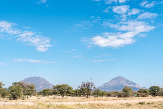 The Omatoko Mountains as seen from the B1-road between Okahandja and Otjiwarongo in the Otjozondjupa Region of Namibia