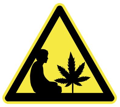 Humorous sign for marijuana plantation with stoner