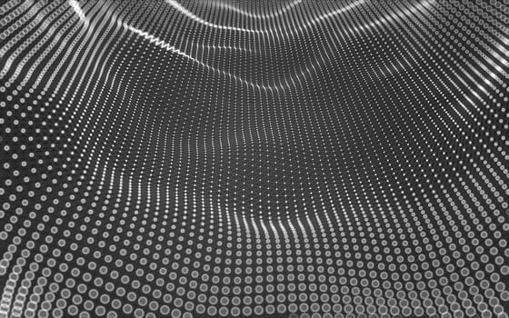 Abstract polygonal space low poly dark background with connecting dots and lines. Connection structure. 3d rendering