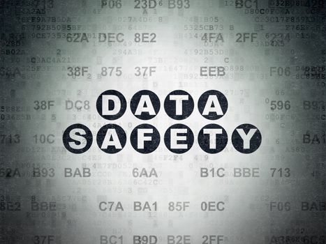 Data concept: Painted black text Data Safety on Digital Data Paper background with Hexadecimal Code