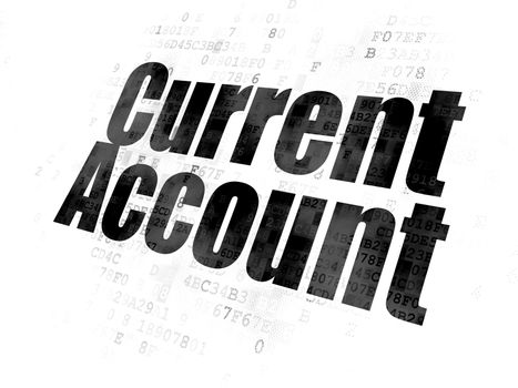Banking concept: Pixelated black text Current Account on Digital background