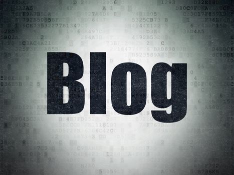 Web design concept: Painted black word Blog on Digital Data Paper background