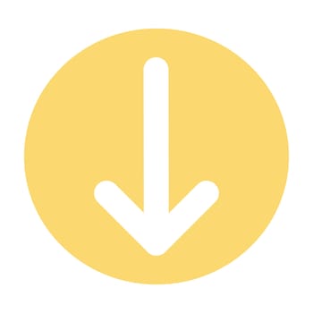 Pointer, arrow in modern flat style. Arrow button isolated on white background. Symbol for web design, site, app, UI.