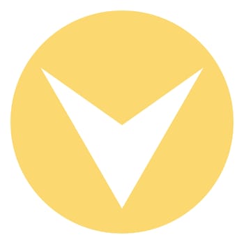Pointer, arrow in modern flat style. Arrow button isolated on white background. Symbol for web design, site, app, UI.