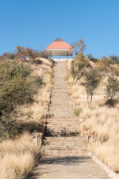 Steps leading to the viewpoint at Heroes Acre to the south of Windhoek