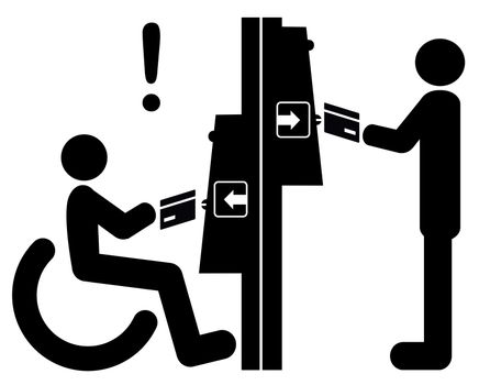 Making automated teller machines or ticket vending machines accessible for wheelchair user