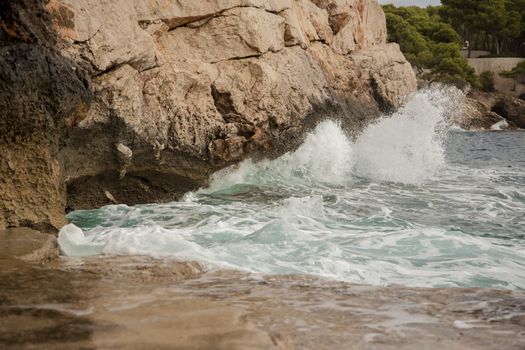 Wave on the coast of Mallorca
