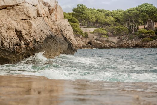 Wave on the coast of Mallorca
