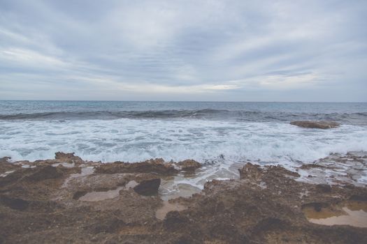 Wave on the coast of Mallorca
