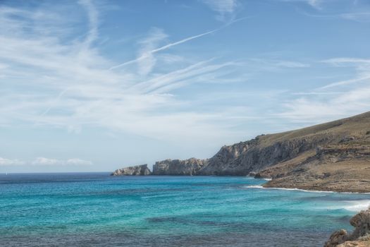 View to the sea, bay at Cala Mesquida, Mallorca