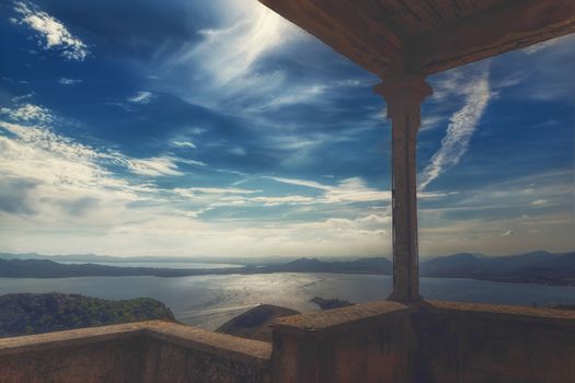 A view to the sea with blue sky, Mallorca